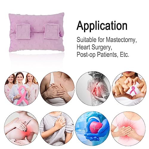 Image of Little Port Pillow Heart Surgery Pillows for Chemo Port After Open Heart Surgery Recovery Gifts Bypass Pacemaker Must Haves Protector Cushion Minky Dot Lavender