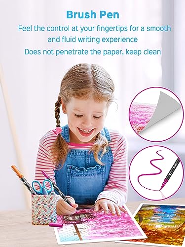 TongFu Brush Pen, 100 Colori Pennarelli Punta