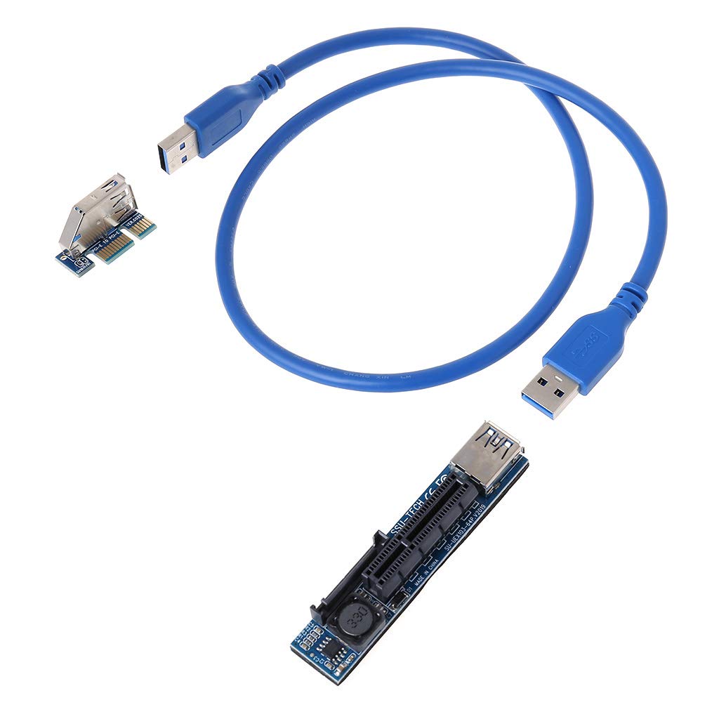 GMSP Add-on Card PCI Express USB 3.0 Adapter Raiser Extender,PCIE Riser Card USB 3.0,PCI-E SATA PCI E Riser PCI Express X1 to X4 Slot