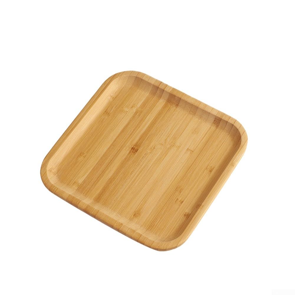Square Bamboo Tray For Dinners, Parties, And Bar, Long Lasting Durability(20x20x1.5cm)