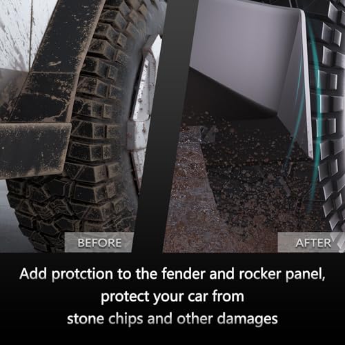 Image of Cybertruck-Specific Mud Splash Guard - for Tesla Cybertruck General Tire Mudguard of Tool-Less Accessories - Plastics 4PCS - Front H13.78x10.63 - Rear H14.96xW11.81 Inch