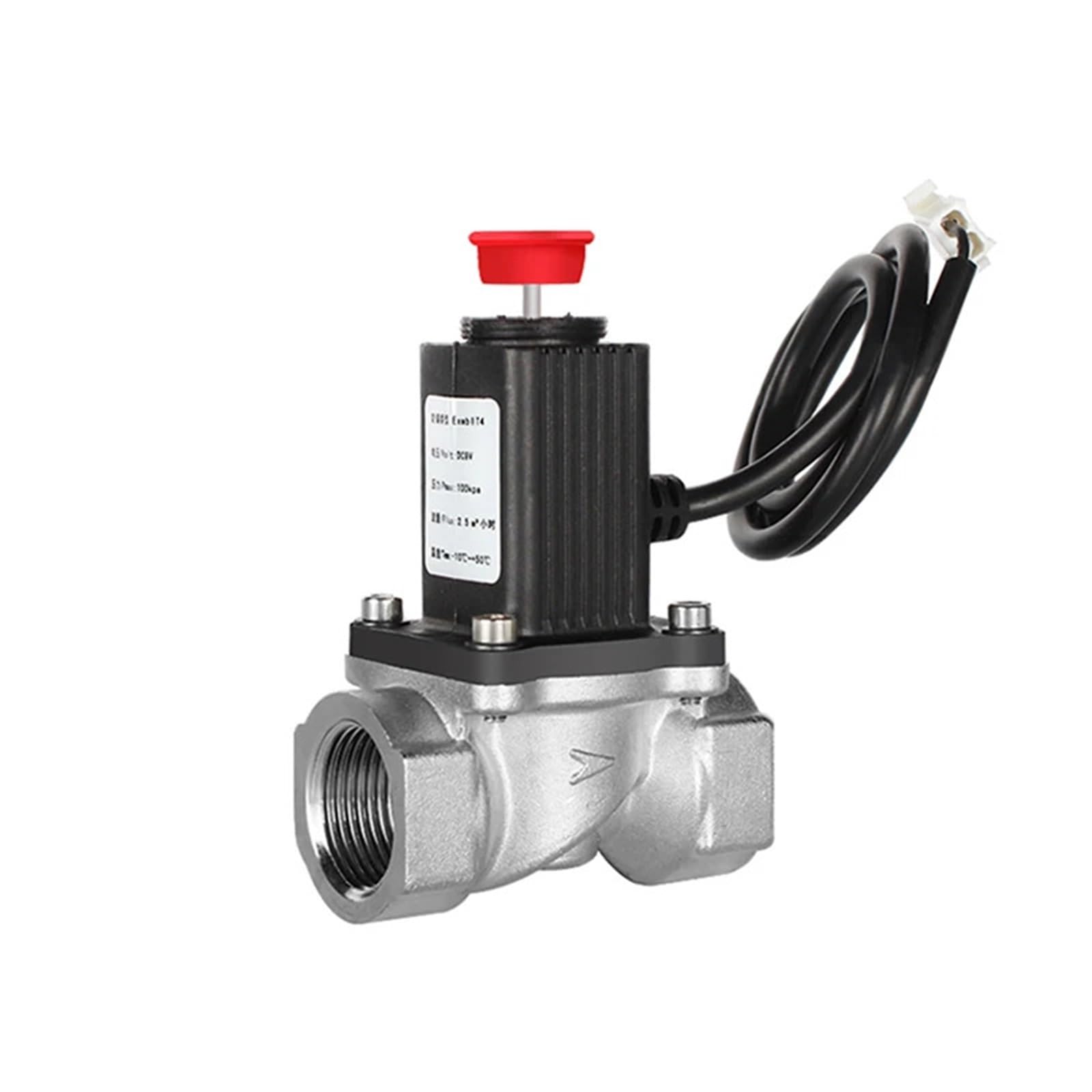 Électrovanne coupure urgence gaz 1/2 en alliage d'aluminium haute résistance DC 9V-12V