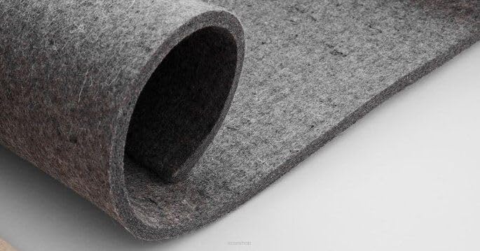 Bertoni Tissu en feutre gris épais 7 mm – 160 x 75 cm – 700 g – Feutre polyester robuste pour l'artisanat, l'isolation et l'isolation acoustique,...