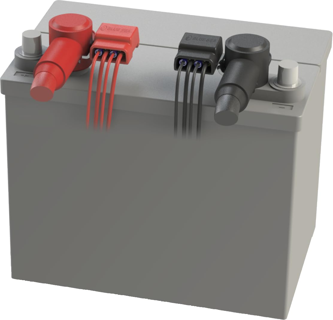Blue Sea Systems BUSBARS Bat Term Mount POS&NEG Mont Mixte, Rouge/Noir, 4 x 10-24"