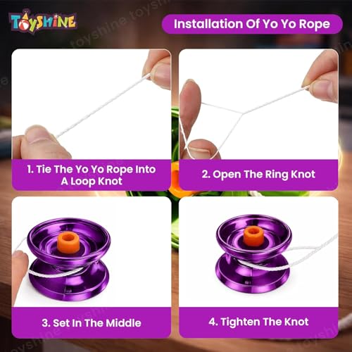 Image of Toyshine Pack of 2 High Gloss Speed Metal YoYo Spinner Toy with String | Smooth Spinning Trick Skill Toy for Hand Eye Coordination | Classic Skill Game Toy for Kids Boys Girls & Teens - Multicolor