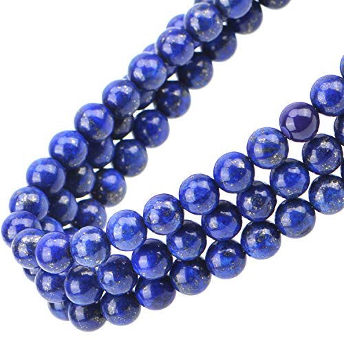 Image of 100PCS 8mmNatural Lapis Lazuli Gemstone Round Loose Beads for Jewelry Making for Bracelet Necklace (Lapis, 8MM)