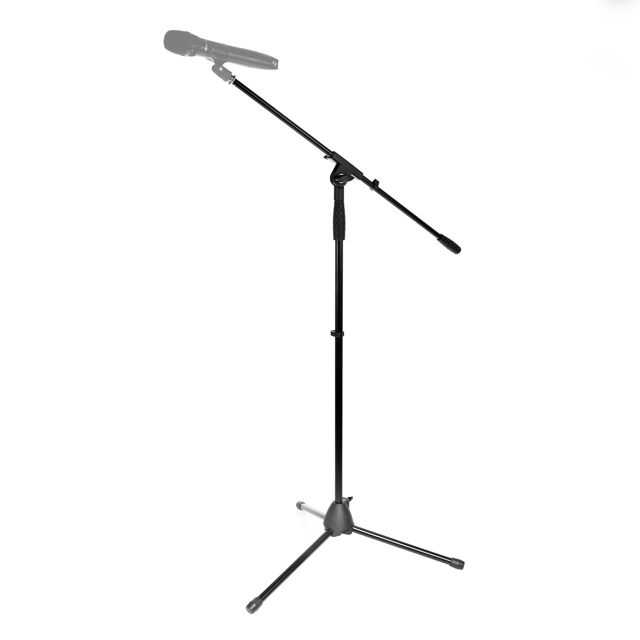 Pied de Micro Perche économique Noir. Plugger Studio PDM Eco Trépied Robuste et Stable. Pliable. Stand Micro réglable en Hauteur 95 à 165cm. Perche 80cm. Filetage : 3/8" + Adaptateur 5/8".