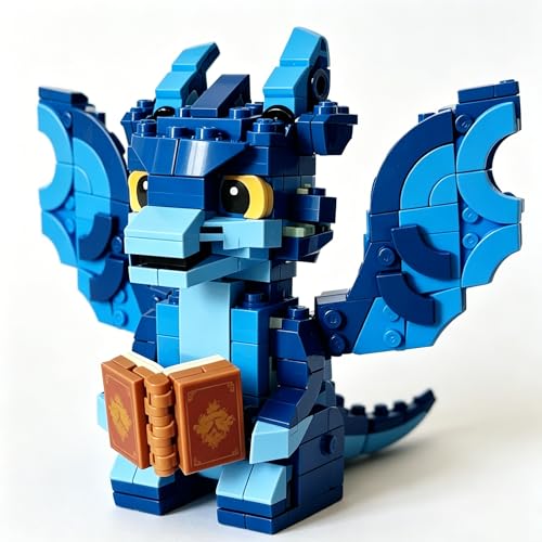 JOMIOD Drachen Bausteinmodell 800+ Klemmbausteine Bezaubernder Chibi-Drache mit Buch