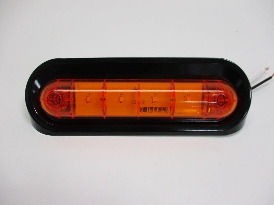 Command Electronics Amber LED 12V RV, Camper & Trailer Porch Security Light, Angled Black Base, for Trailer RV Camper