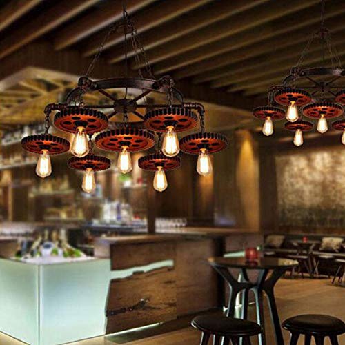 Lampe suspendue bois E27 réglable en métal pour table à manger - 5
