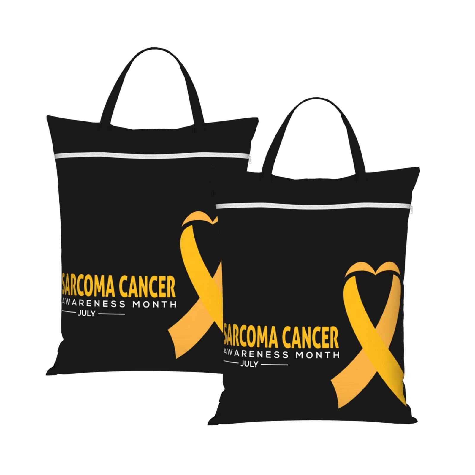 Cyanlit 2Pcs Sarcoma Awareness Month In July We Wear Yellow 2 Pcs Large Travel Laundry Bags Waterproof Wet Dry Bag For Travel,Swimming