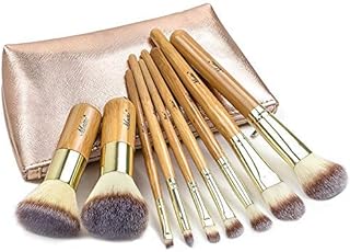 Matto Make-up Brushes 9-Piece Bamboo Makeup Brush Set with Make Up Brushes Travel Cosmetics Bag