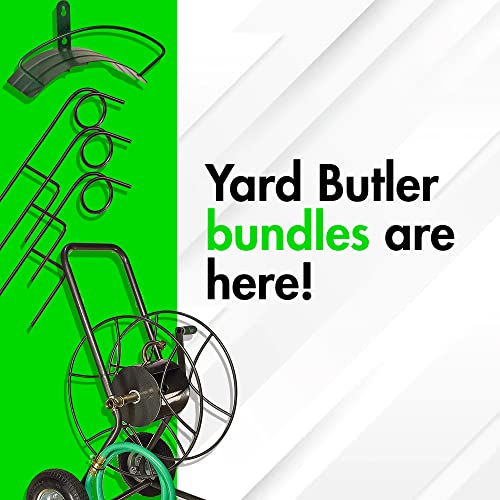 Yard Butler Hose Management Bundle - Handy & Durable Gardening Hose Accessories - Includes Two-Wheeled Cart, Garden Hose Hanger & Hose Guide Stakes (Set Of 3) #TOP2
