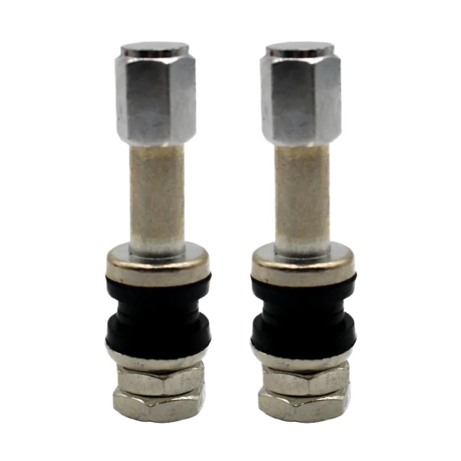 Bouchon Anti-poussière de Tige de Valve de Pneu de Roue de Voiture sans Chambre à air en Acier Inoxydable TR48E for Jantes de vélo de Moto, Scooter, cyclomoteur(2PC)