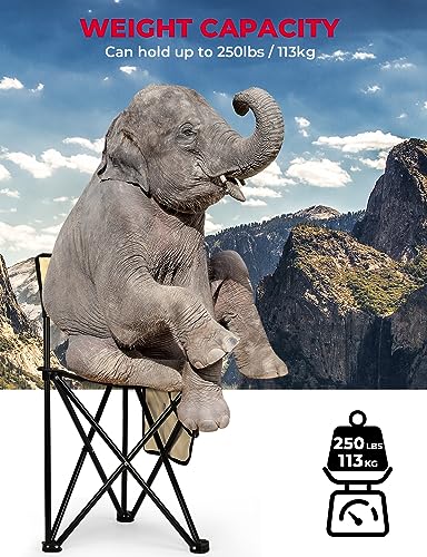 DEERFAMY-Camping-Tripod-Chair-Tripod-Stool-with-Backrest-Portable-Lightweight-Chair-with-Carry-Bag-Cup-Holder-for-Beach-Fishing-Golf-Travel-Outdoor-Lawn-Yellow