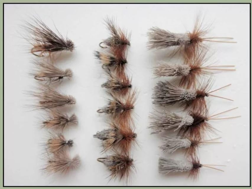 18 Barbless Sedge Flies -Elk, G& H, and Deer Hair, sedge trout fishing flies choice of sizes (Mixed)