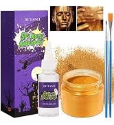 Gold Face Body Paint Metallic Powder Kit, Highly Pigmented Golden Metal Powder Face Painting with...