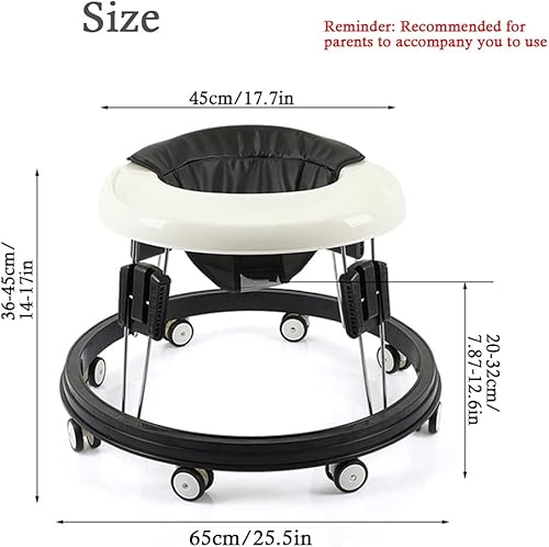 Miniatura 2 de LEIYTFE Andador ajustable para bebé andador antivuelco para bebé de 6 a 18 meses andador de bebé con ruedas adecuado para todos los terrenos andador