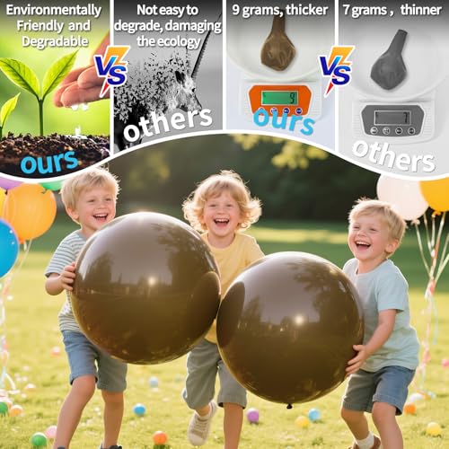 Image of 18 Inch Brown Latex Balloons 32 Pack - Earth Tone Party Decor for Rustic Wedding, Fall Festival, Safari Theme, Coffee Party - Natural & Elegant