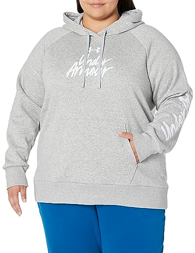 Sweat Under Armour Womens Rival Fleece capuche gris grande taille hoodie femme 1X