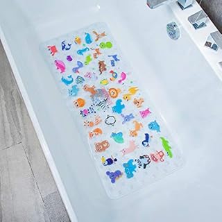 BOPPIE Non-Slip Bath Mat Shower Mats,,Anti-Slip-Resistant Tub Mats Bathroom Mat XL Large Bath Mat 90X40CM(Zoo DWY)