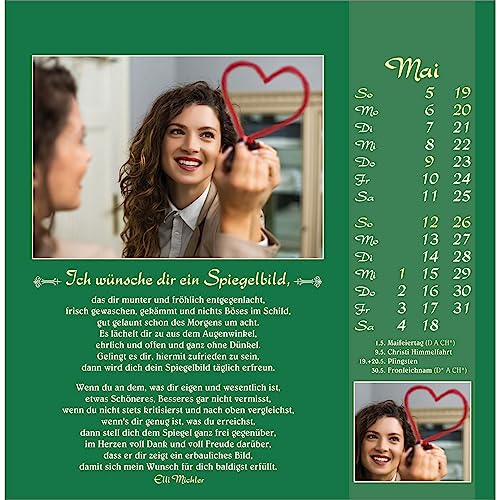 Gute Wünsche sollen dich begleiten 2024: Elli Michler-Postkarten-Kalender