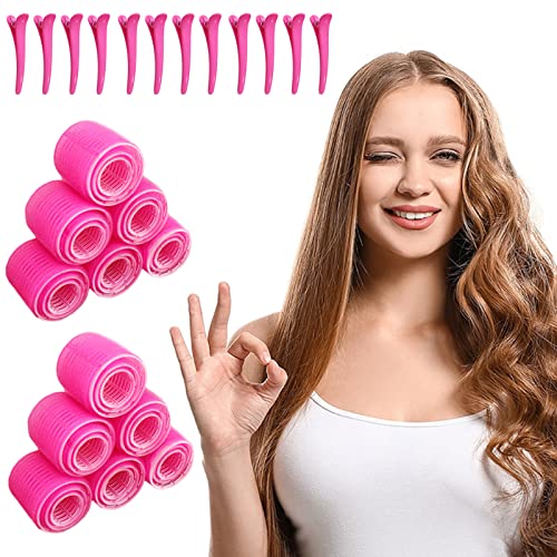 KEYRI 48PCS Hair Rollers Set Hair Rollers with Clips Self Grip Jumbo Hair Roller No Heat Heatless Hair Roller for Long Medium Short Hair Styling Hairs Salon Hairdressing Curlers (Pink - Image 3