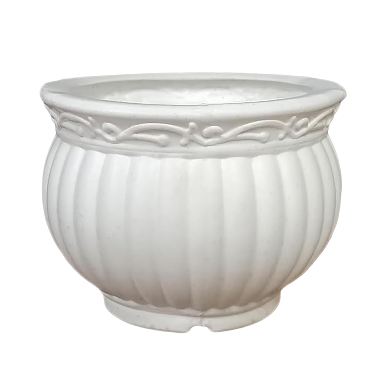 Heart Home Kanha Matki Flower Pot - White -1