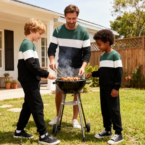 Image of Kid Toddler Boy Clothes Color Block Sweatshirt and Casual Pants 2Pcs Boys Fall Winter Outfits 1-5T