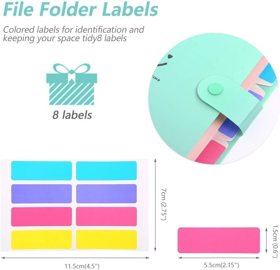 Plastic Expanding File Folder 5 Pocket, Accordion Document Organizer,A4 Letter Size for School Office Business Use Best Christmas Gifts(Pink)