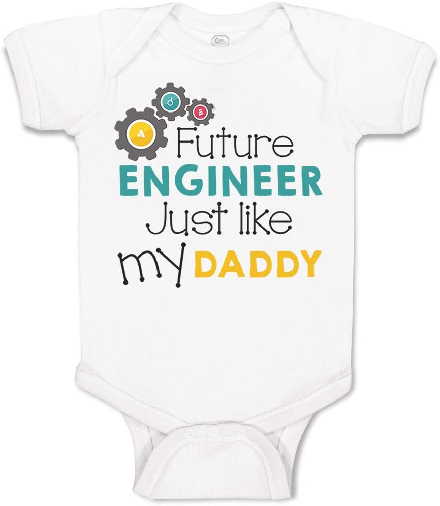 Cute Rascals Baby Bodysuit Future Engineer like My Daddy Dad Father's Day Boy & Girl Baby Clothes Funny Cotton A White Design Only Newborn