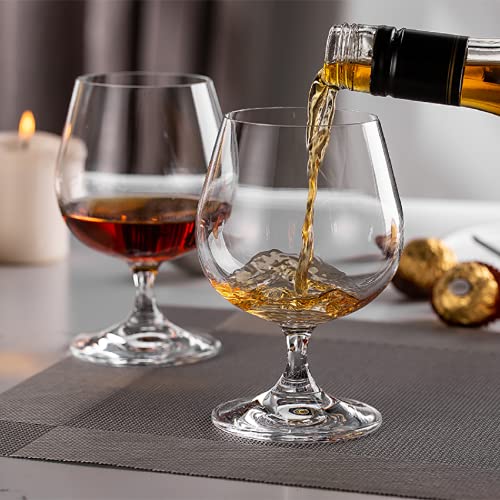 Image of 260 ML Classic Brandy Glasses Wine Glasses, Ultra-Thin Small Stem Crystal Clear Glass (260ml, Set of 6) (Set of 02)