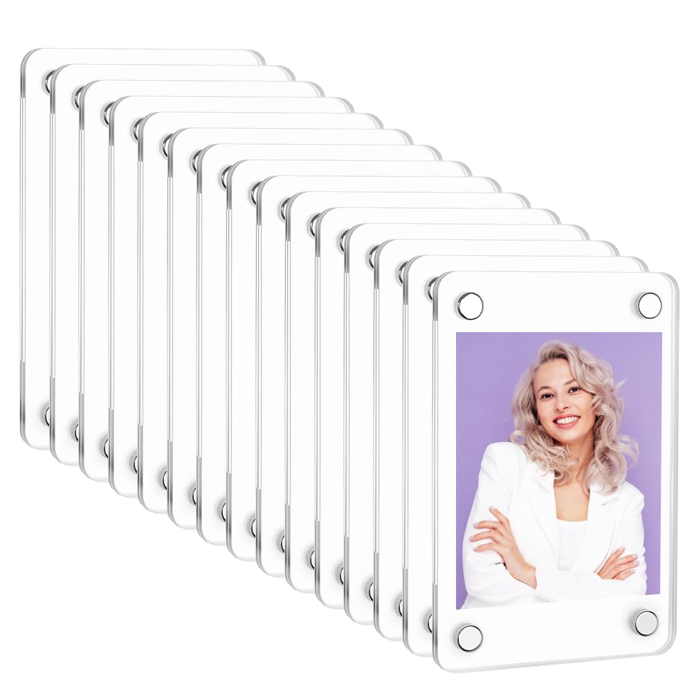 30 Pièces/15 Paires Cadre Photo en Acrylique Transparent, 9 x 6 cm Cadre Photo Magnetique Double Face Cadres Photo Sans Cadres Affichage Transparent Bloc d'affichage Magnet Frigo Photo