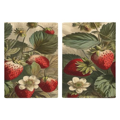 Étui de passeport rouge fraise en similicuir housse de protection compacte pour voyage