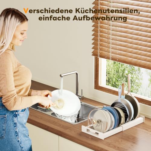 Topfdeckelhalter, Erweiterbar Deckelhalter mit 10 Verstellbaren Trennwänden – Ansicht 2