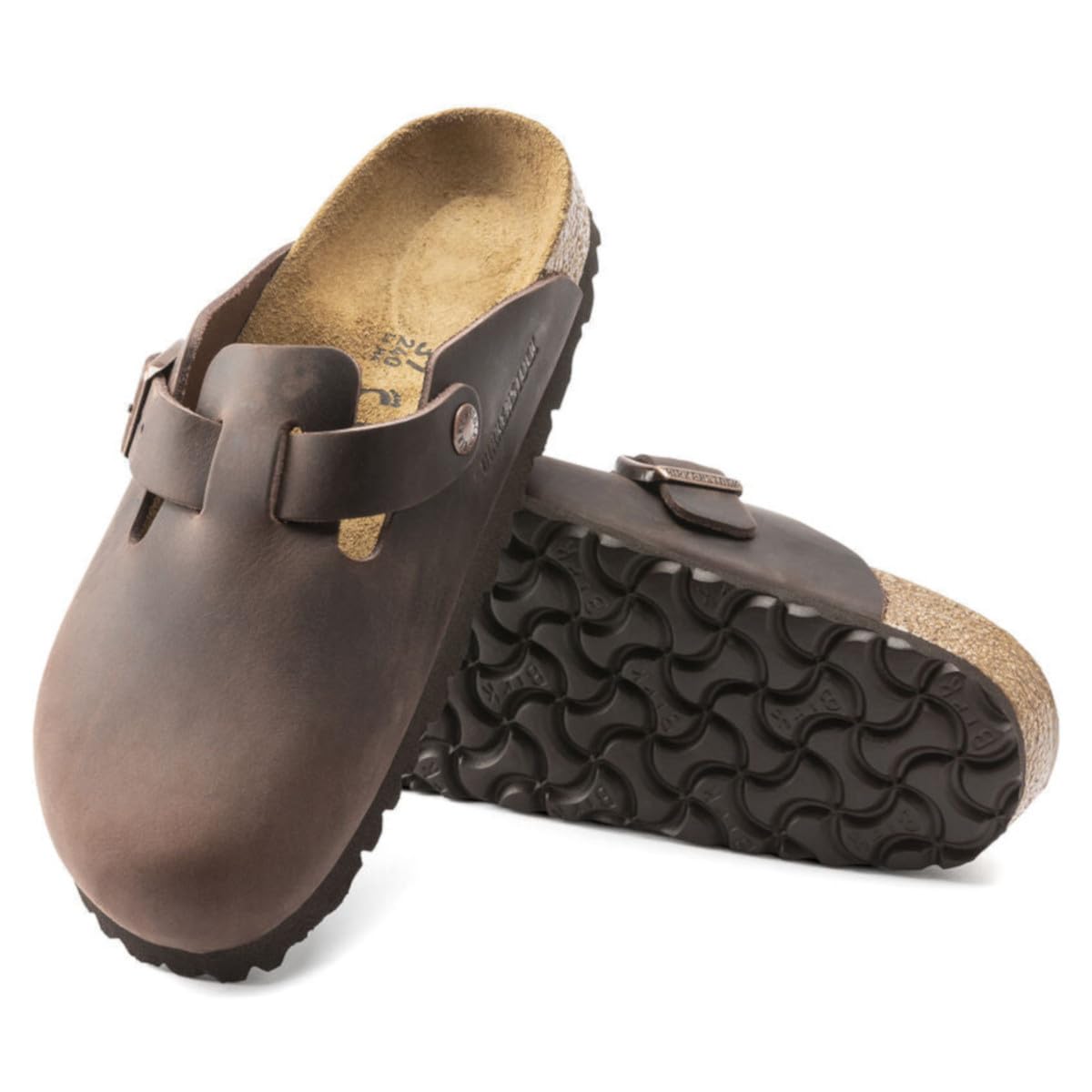 Birkenstock 860133 Boston Habana, Oiled Leather Zoccoli Uomo, Habana EU 41
