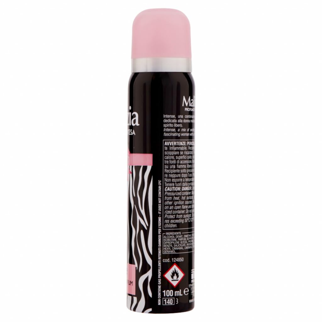 MALIZIA - Deodorante Donna Intense Seduction Profumo, deodorante spray da donna, 100 ml + portachiavi gratuito Beni Culinari