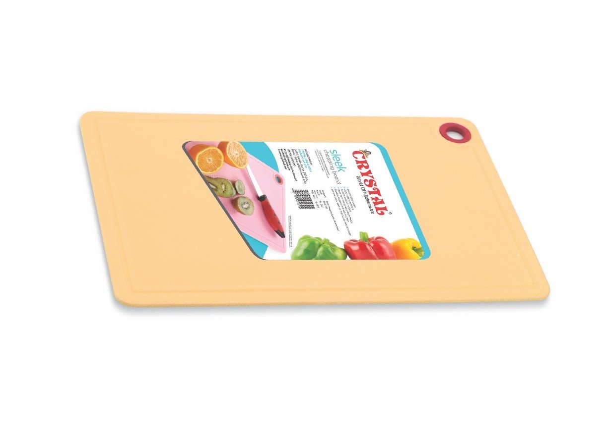 Crystal Plastic Chopping Board, Yellow