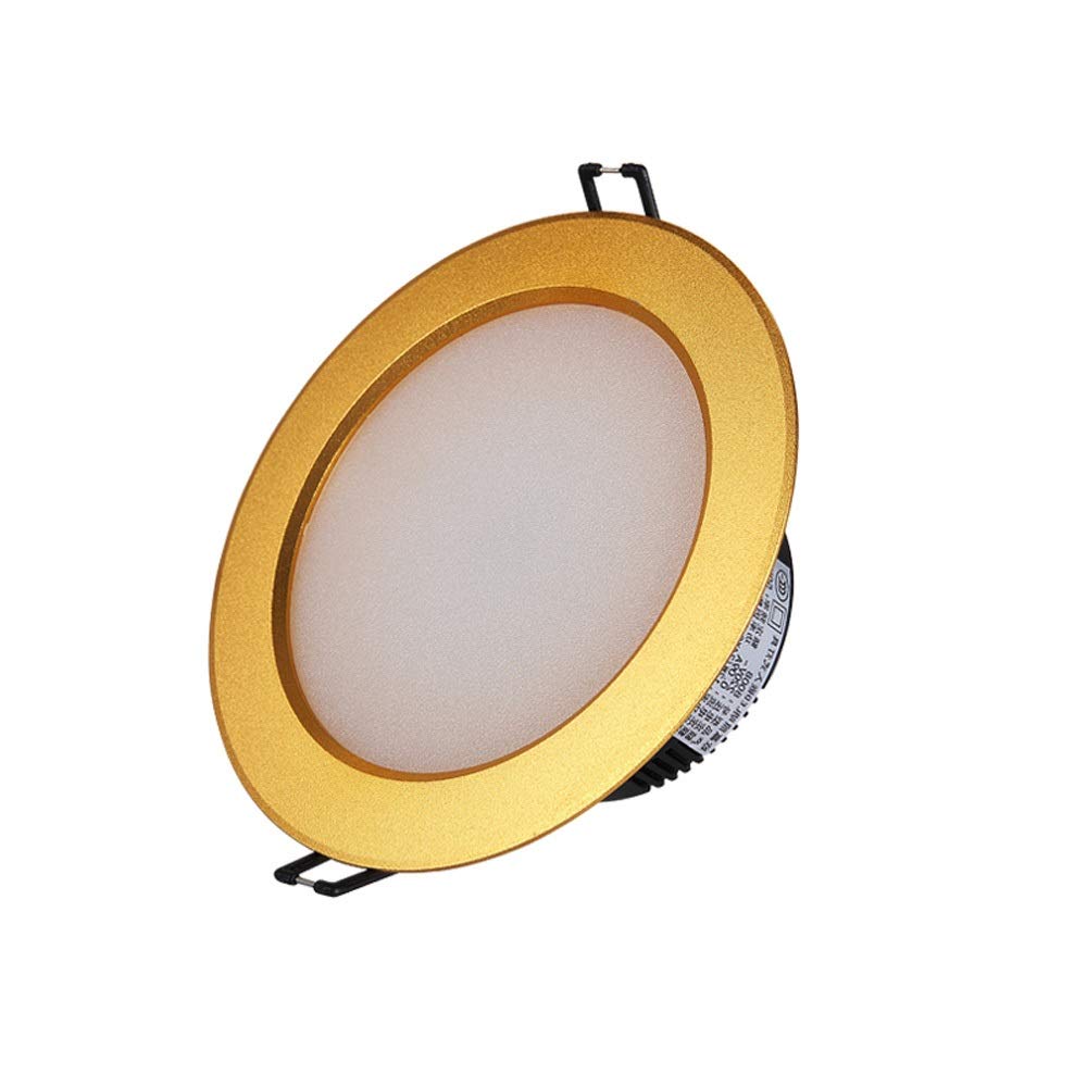 Downlight Led Regulable Foco De Panel Dorado Accesorio De Iluminación De Techo Interior Empotrado, Focos Empotrables Led De Ahorro De Energía Con Clasificación Contra Incendios Lámparas De Pared De