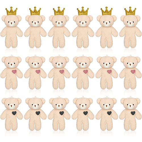18 Pieces Mini Bear Toy 4.7 Inch Stuffed Tiny Bear Jointed Bear Soft Tiny Bear Doll For Diy Keychain Birthday Wedding Xmas Decorations Party Favor (Mixed Style) #TOP10