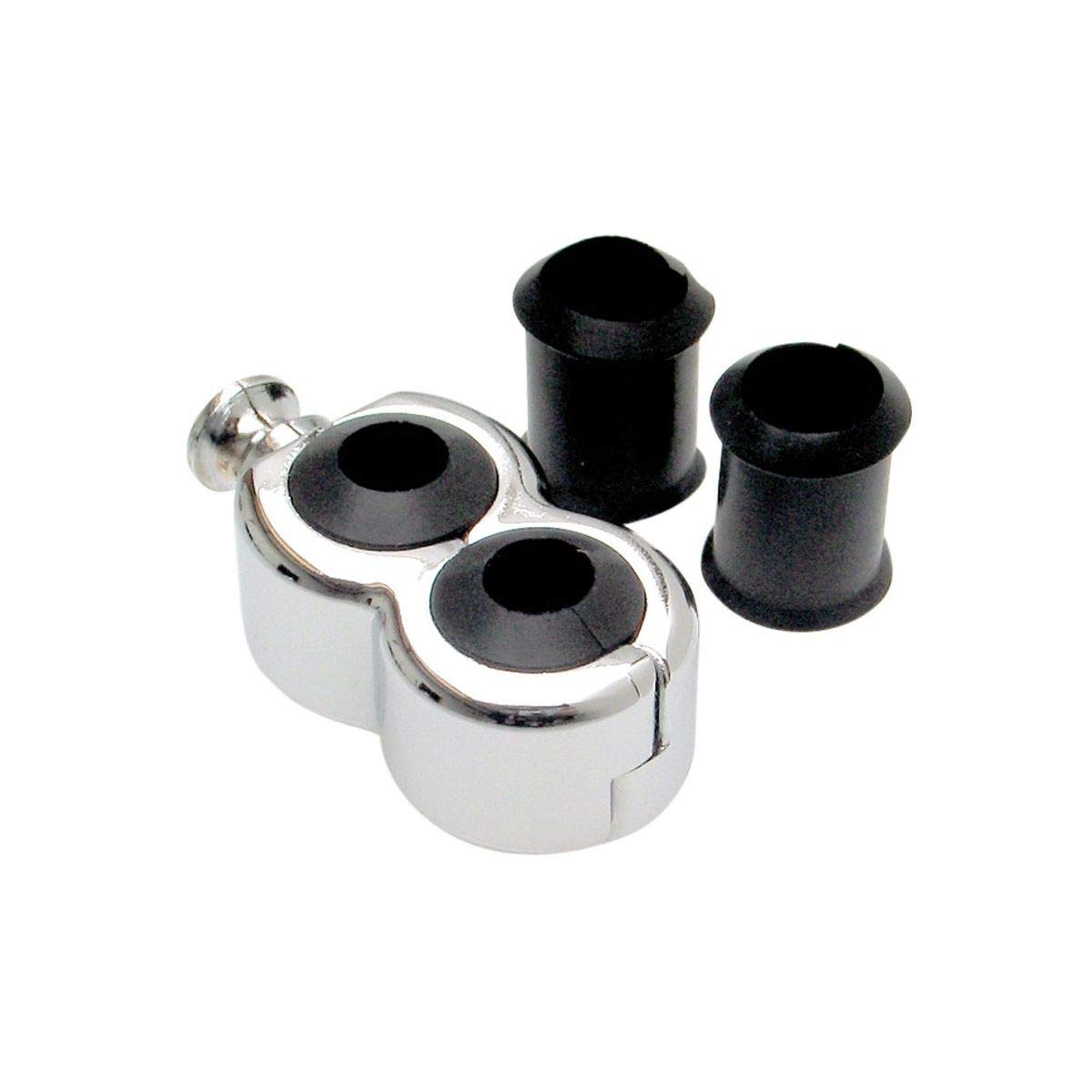 Support de câble double Motion Pro chrome universel de 6 à 9 mm pour guidon de moto - 2