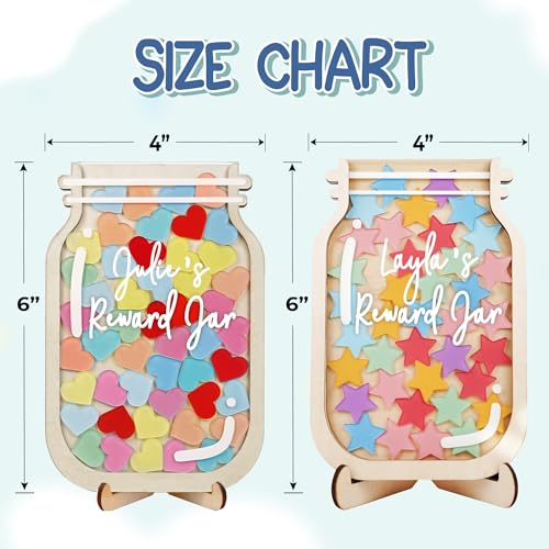 Image of 2 Pack Reward Jar for Kids Heart Star Token Magnetic Teacher Classroom Board Potty Training Toddlers Incentive Good Behavior Management Tools Back to School Boys Girls Gifts Deco