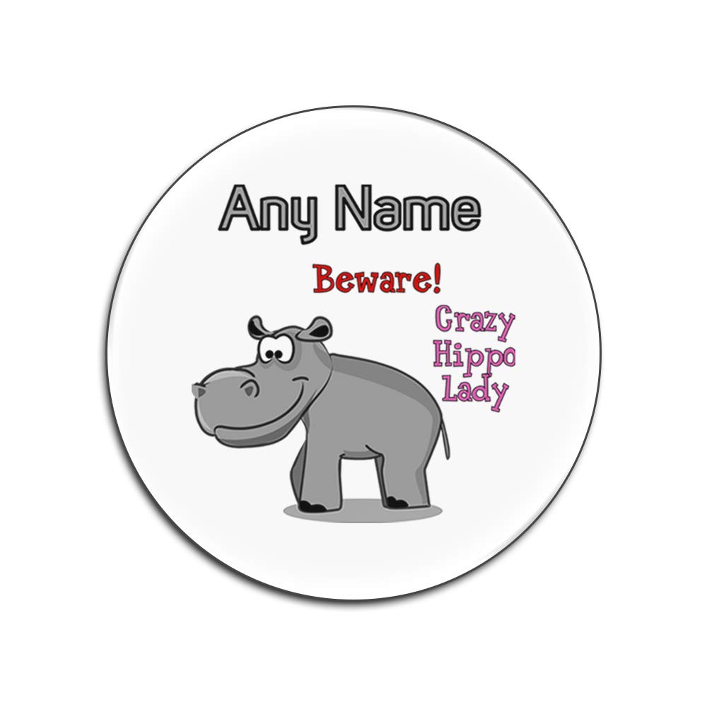 Dessous-de-verre Crazy Hippo Lady protégez vos tables avec ce lot de 4 ronds blancs