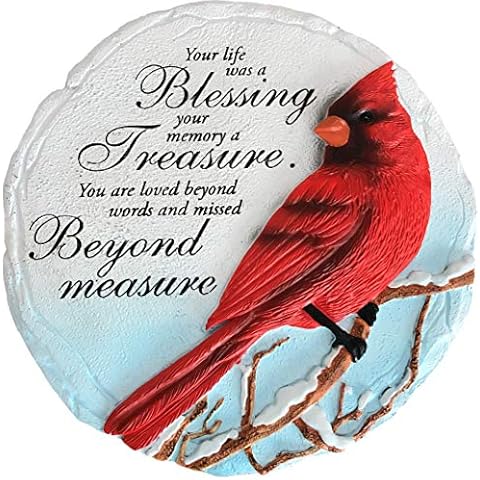 Spoontiques - Garden Décor - Cardinal Stepping Stone - Decorative Stone for Garden Cover