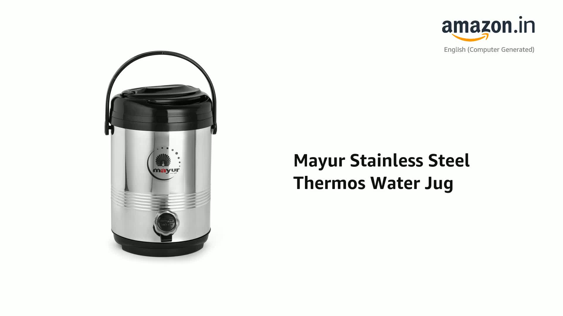 Mayur Stainless Steel Thermos Water Jug (Capacity 4 Litre Approx