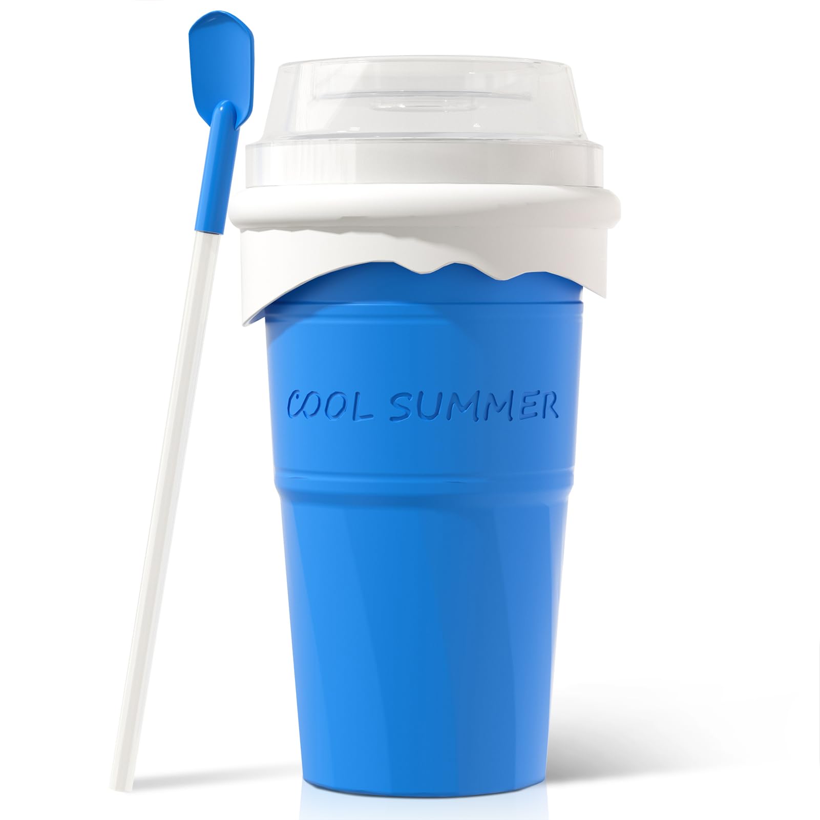 Slushy Maker Cup 500ml Slushy Squeeze Cup for DIY Milkshake, Magic Slushy Maker, DIY Smoothie Maker for Kids, Ice Maker Cup Squeeze (1 Blue (500ml/COOL SUMMER))
