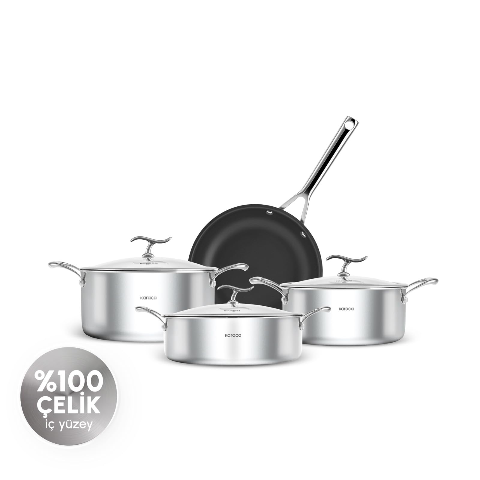 KARACA Plasma Steel 3ply 316+ 7 Parça Tencere Seti Ind