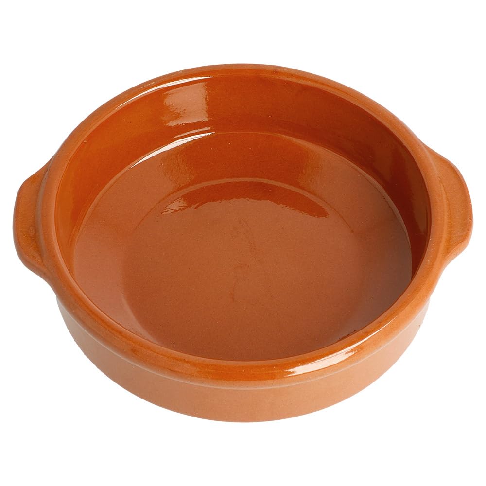 Casseruola Terracotta Con Manici Ø 15X4,5 Cm Marrone Rosso Ceramica - 20 Unità