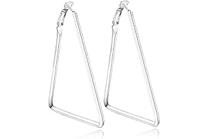 Silver Triangle Hoop Earrings: Geometric Elegance