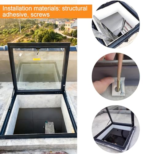 Ventana de salida de techo personalizable con marco de aluminio de 60x70 cm 6